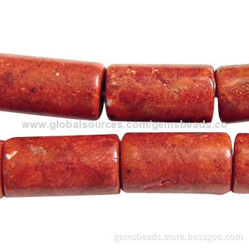 Gemstone bamboo coral tube beadsNew